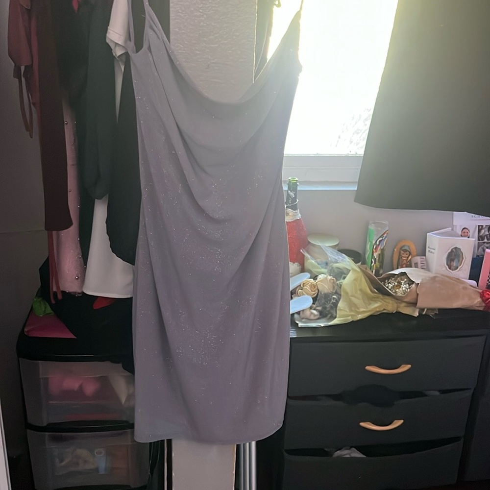 purple sparkly dress